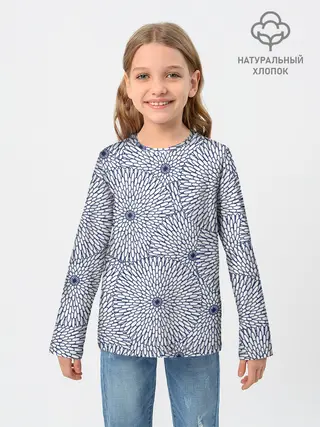 Детский лонгслив / БЕЛЫЕ ХРИЗАНТЕМЫ | ПАТТЕРН