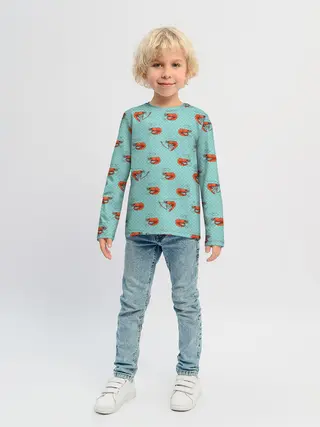 Детский лонгслив / Креветки паттерн