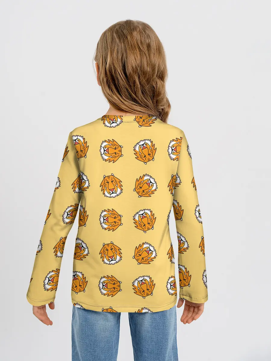 Детский лонгслив / Тигры паттерн