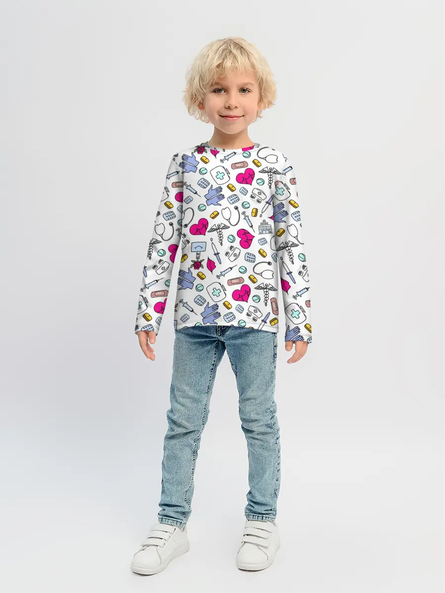 Детский лонгслив / Медицинский паттерн