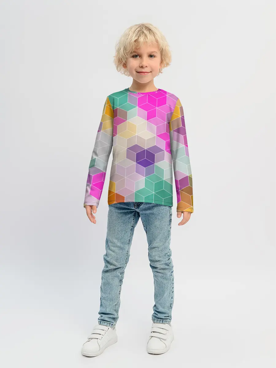 Детский лонгслив / Абстрактный разноцветный узор