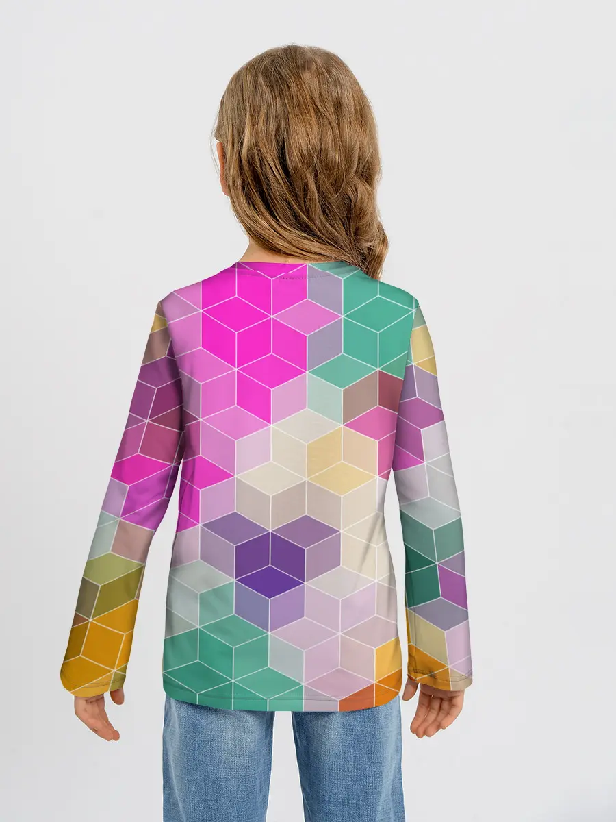 Детский лонгслив / Абстрактный разноцветный узор