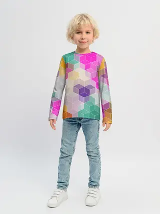 Детский лонгслив / Абстрактный разноцветный узор