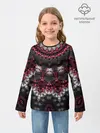Детский лонгслив / Красно-черный мозаичный узор
