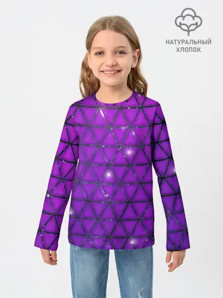 Детский лонгслив / Фиолетовые треугольники