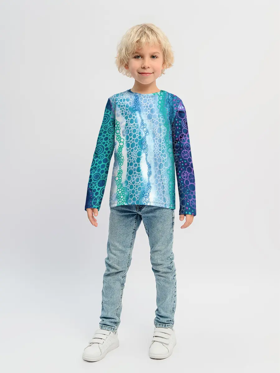 Детский лонгслив / Водопад красочной пены