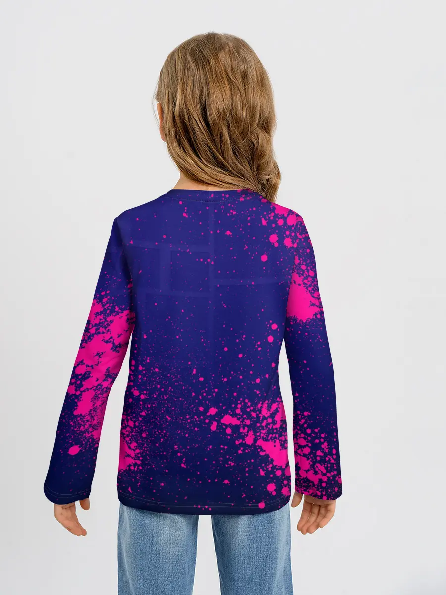 Детский лонгслив / Geometry Dash