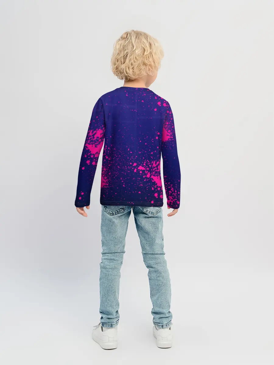 Детский лонгслив / Geometry Dash