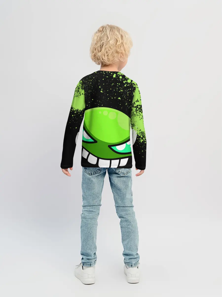 Детский лонгслив / Geometry Dash