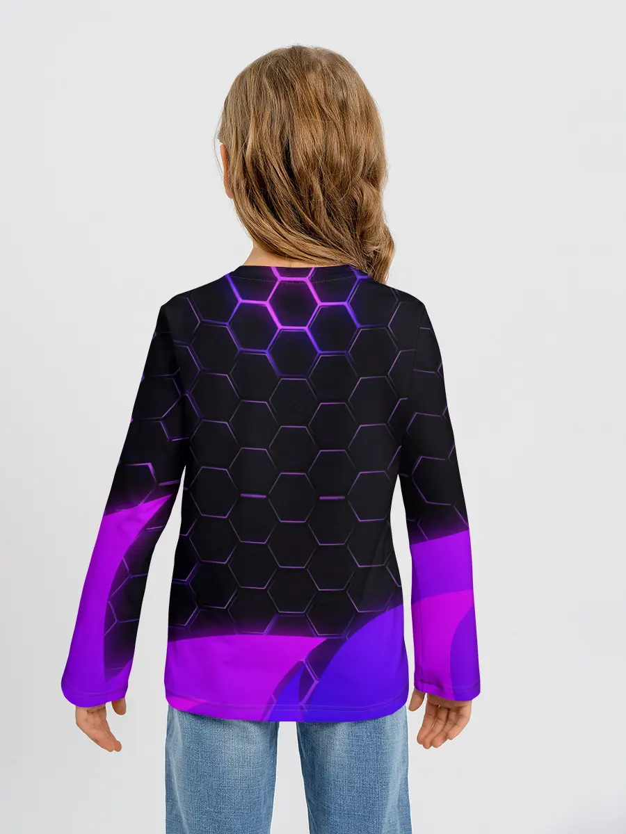 Детский лонгслив / Geometry Dash