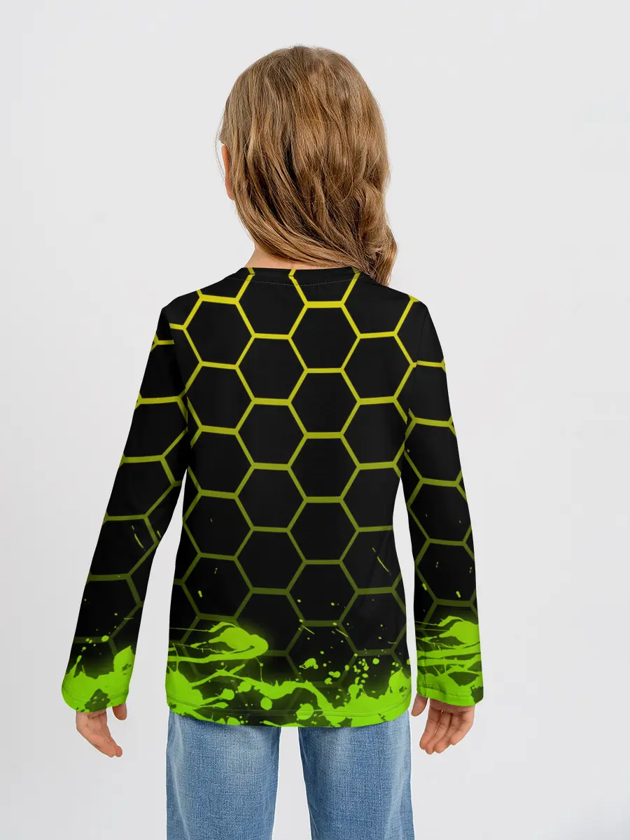 Детский лонгслив / Geometry Dash