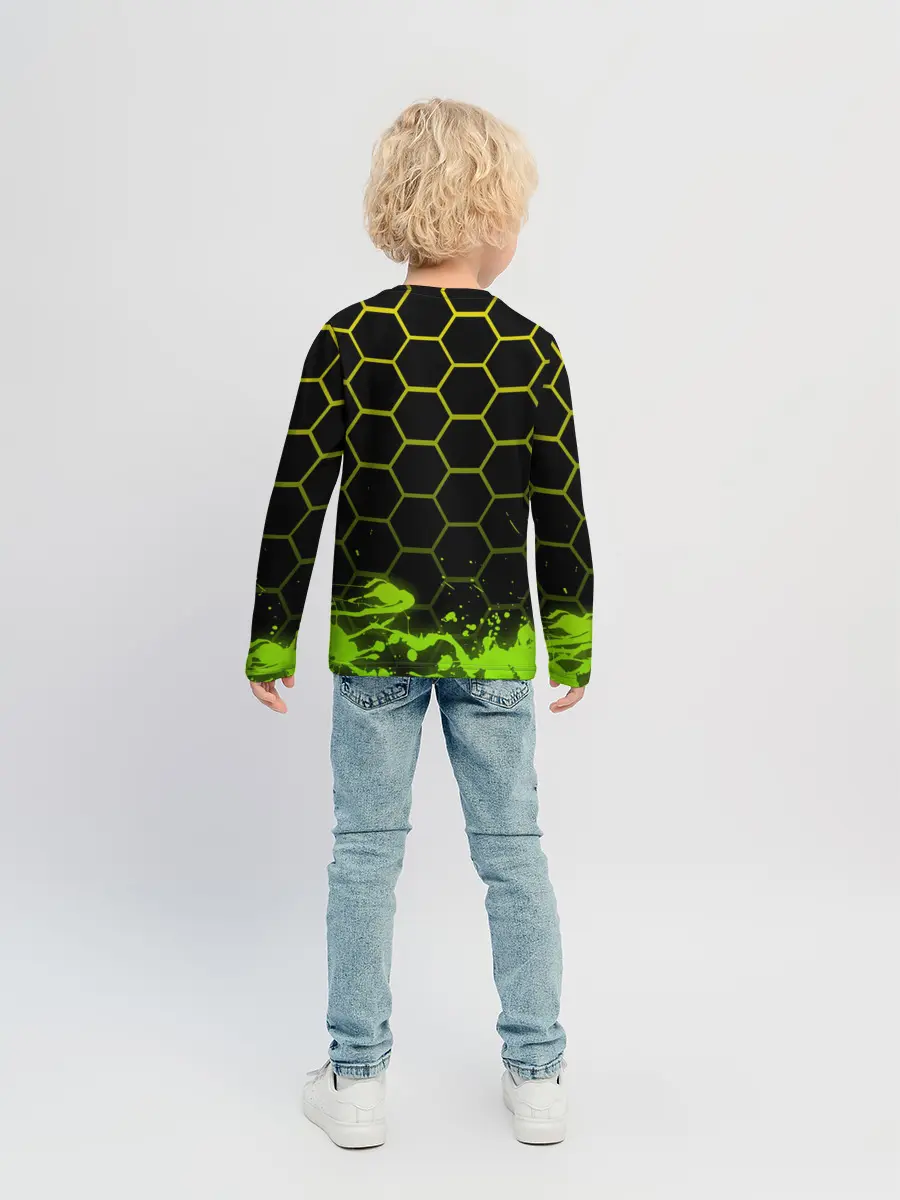 Детский лонгслив / Geometry Dash