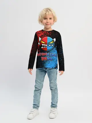 Детский лонгслив / Geometry Dash