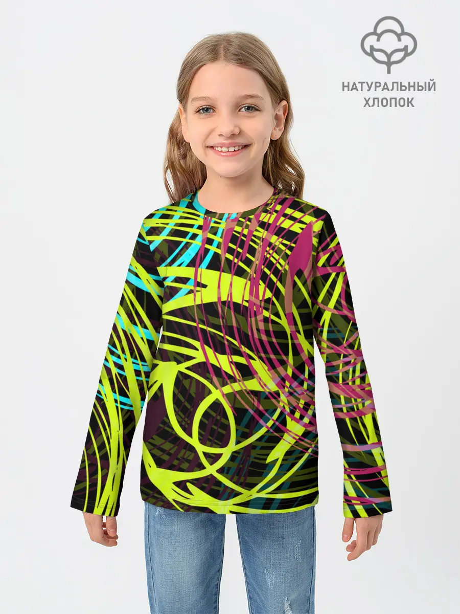 Детский лонгслив / Разноцветные спирали