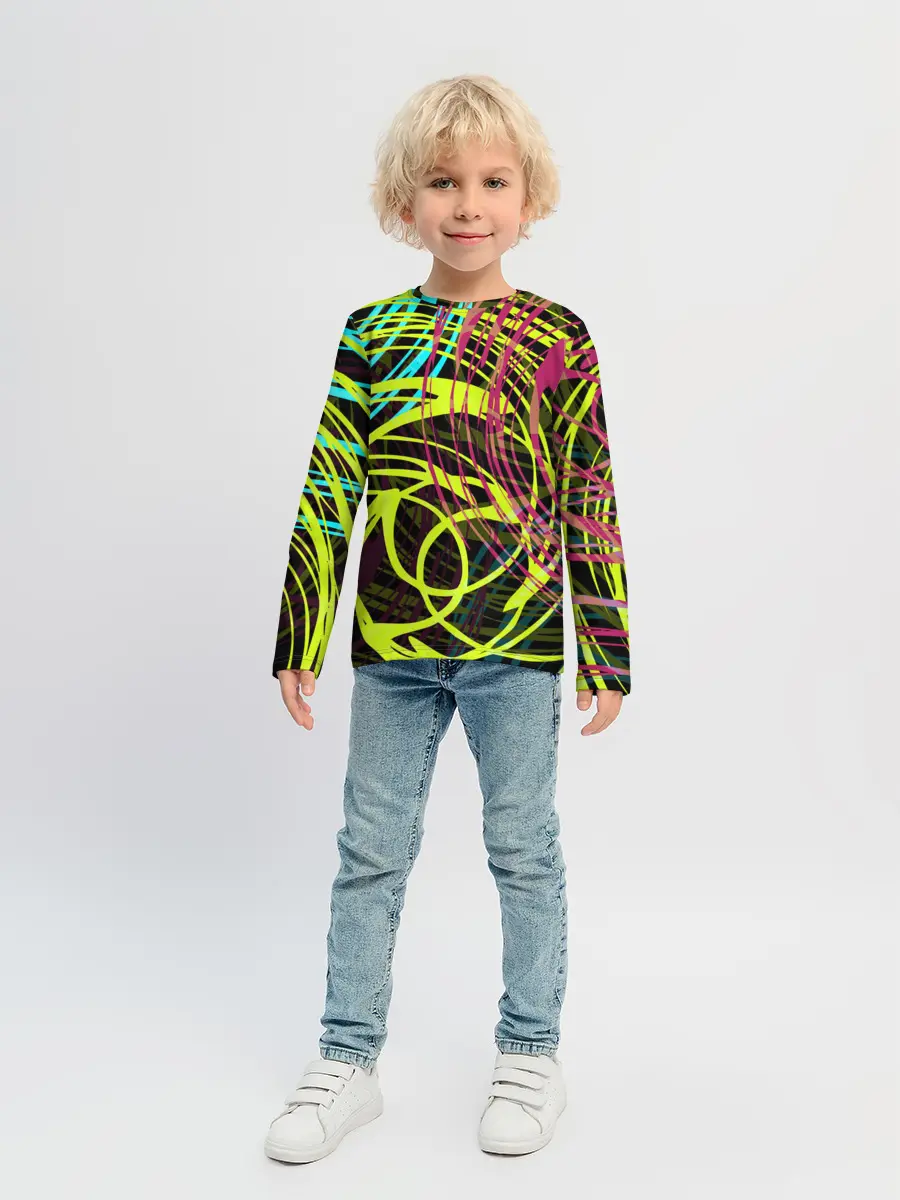 Детский лонгслив / Разноцветные спирали