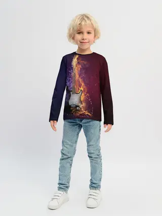 Детский лонгслив / Гитара - Огонь и вода