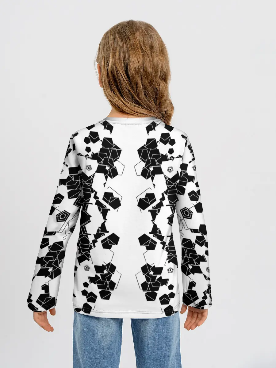 Детский лонгслив / пятиугольники абстракция