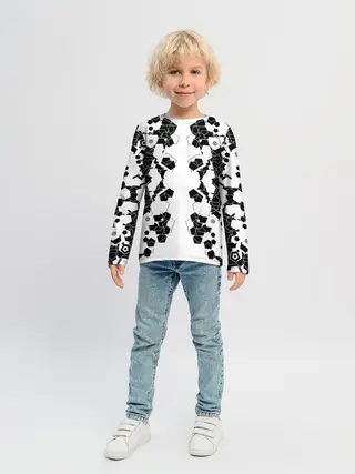 Детский лонгслив / пятиугольники абстракция