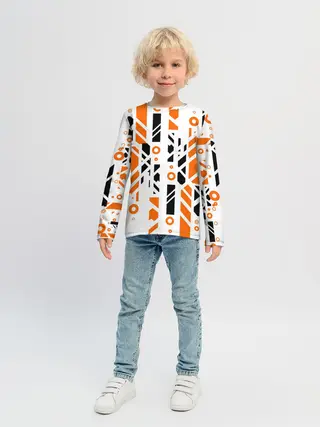Детский лонгслив / абстракция маршрут