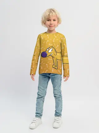 Детский лонгслив / КОТОПЕС | Пес спереди