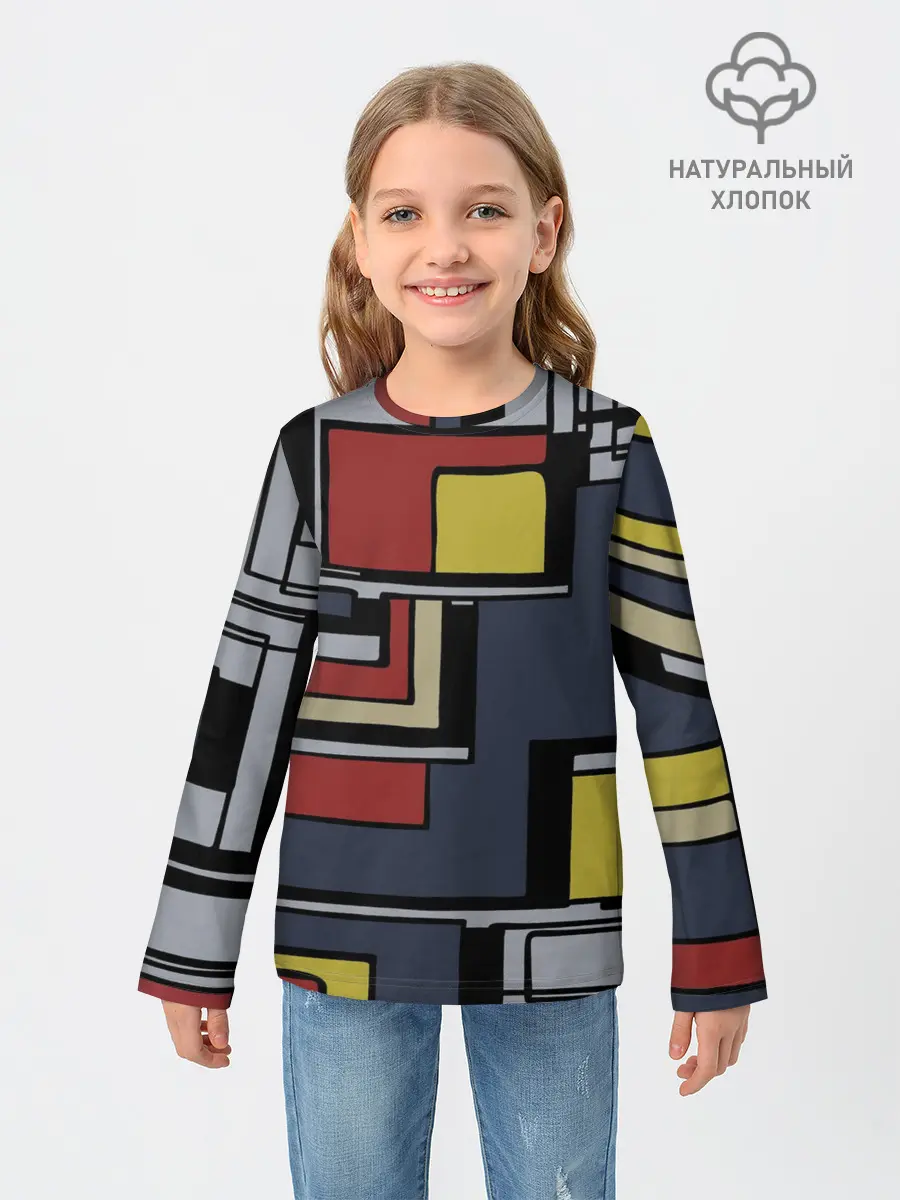 Детский лонгслив / Геометрия
