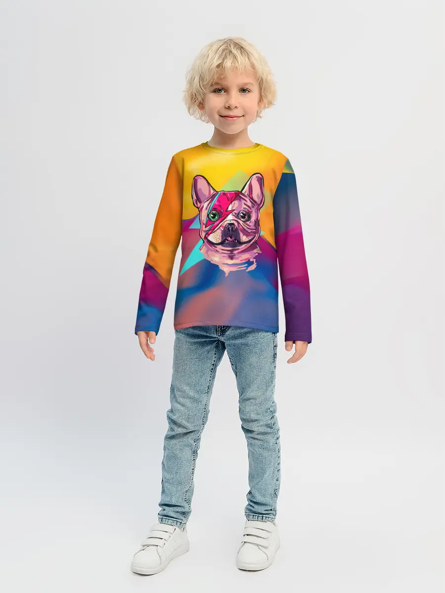 Детский лонгслив / Собака с молнией