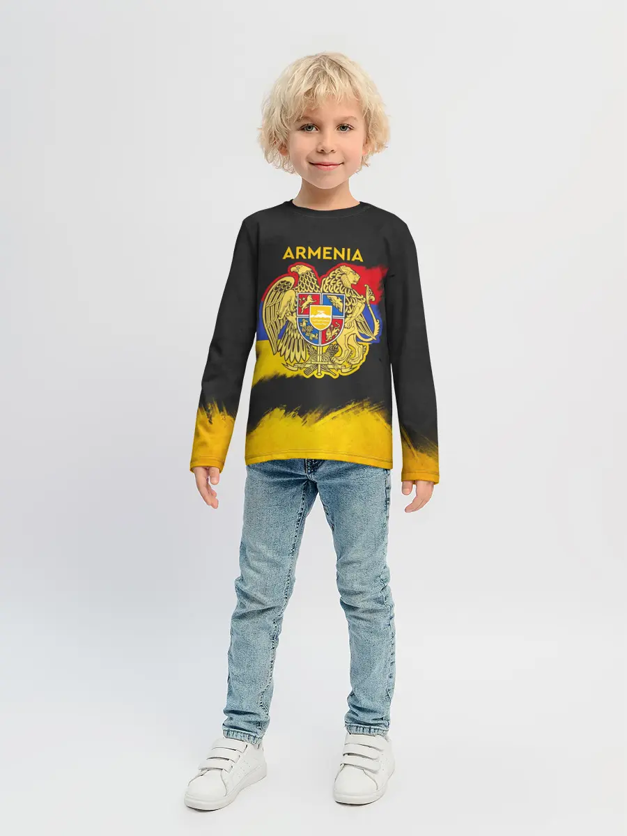 Детский лонгслив / Yellow and Black Armenia