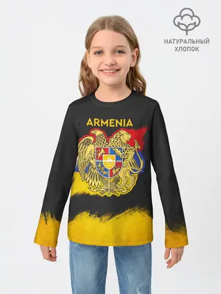 Детский лонгслив / Yellow and Black Armenia