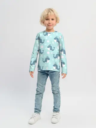 Детский лонгслив / Единорогие киты