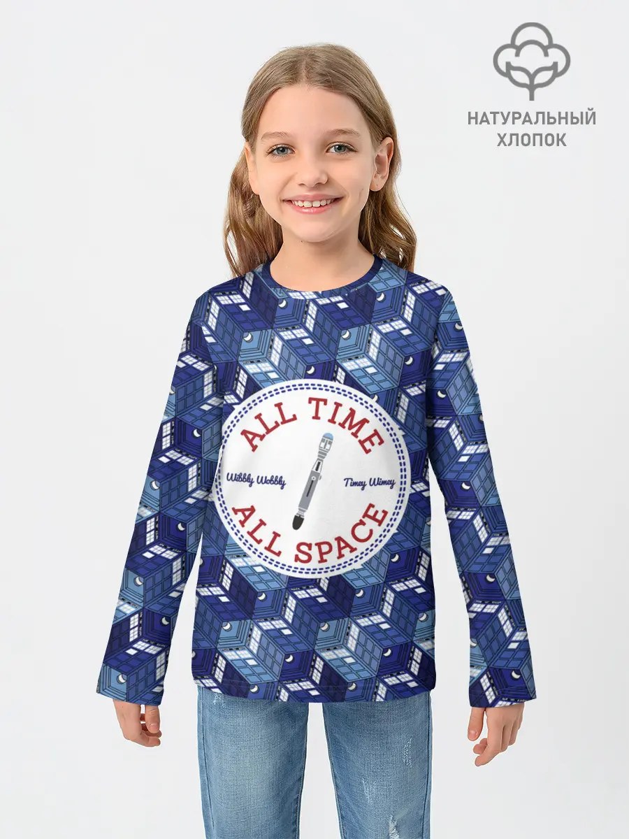 Детский лонгслив / Doctor Who Pattern