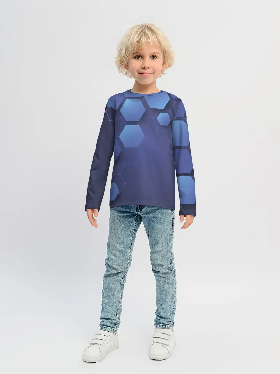 Детский лонгслив / Шестиугольники