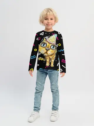 Детский лонгслив / Котик