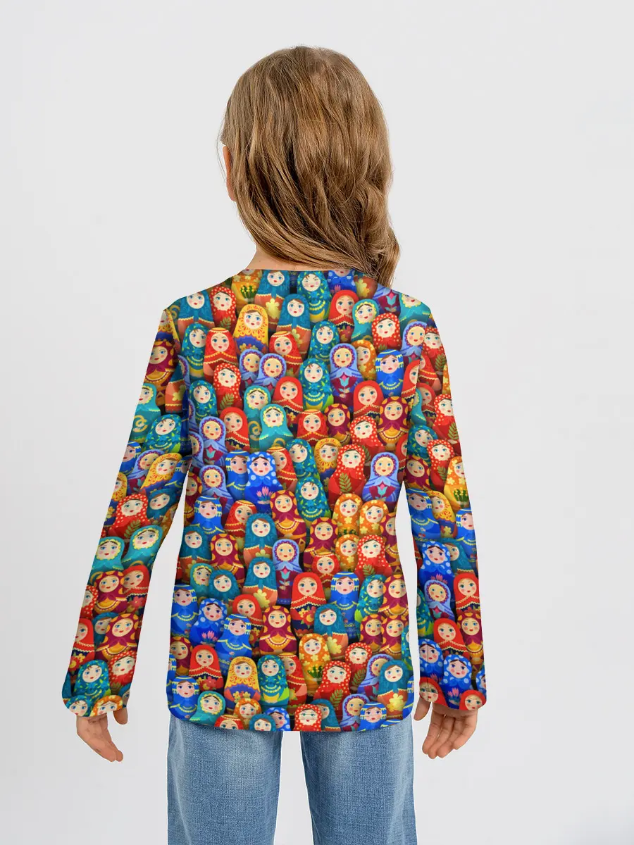 Детский лонгслив / Матрёшки