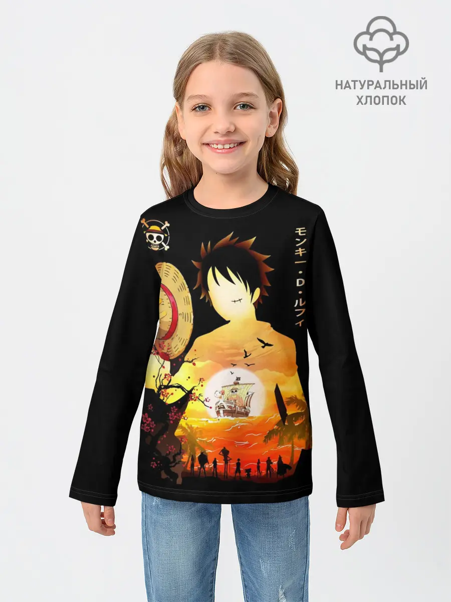 Детский лонгслив / Силуэт Луффи One piece