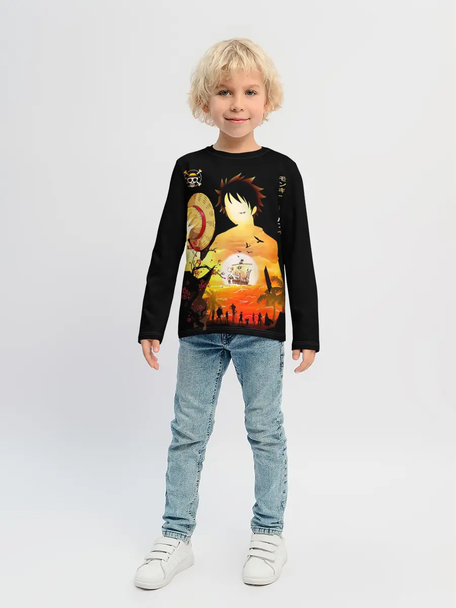 Детский лонгслив / Силуэт Луффи One piece