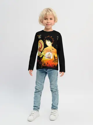 Детский лонгслив / Силуэт Луффи One piece