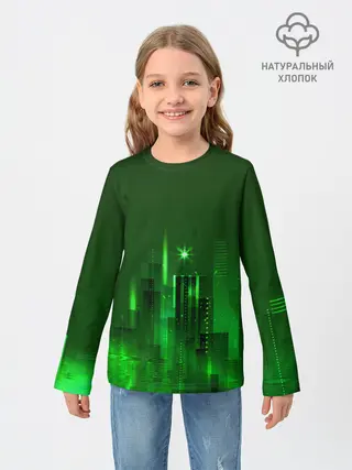Детский лонгслив / Зеленый город