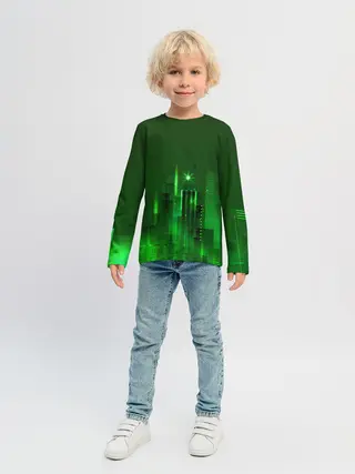 Детский лонгслив / Зеленый город