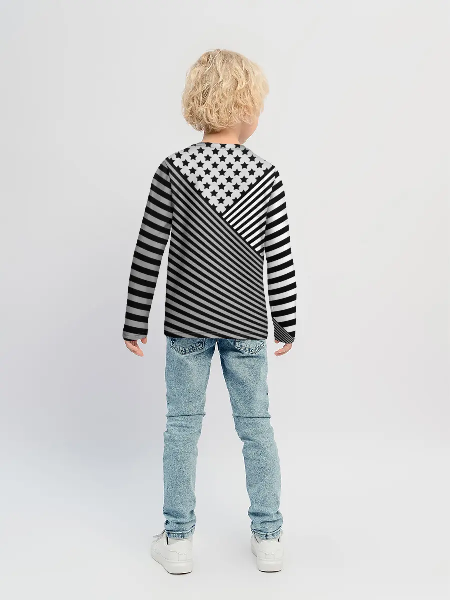 Детский лонгслив / Полосатый комбинированный узор