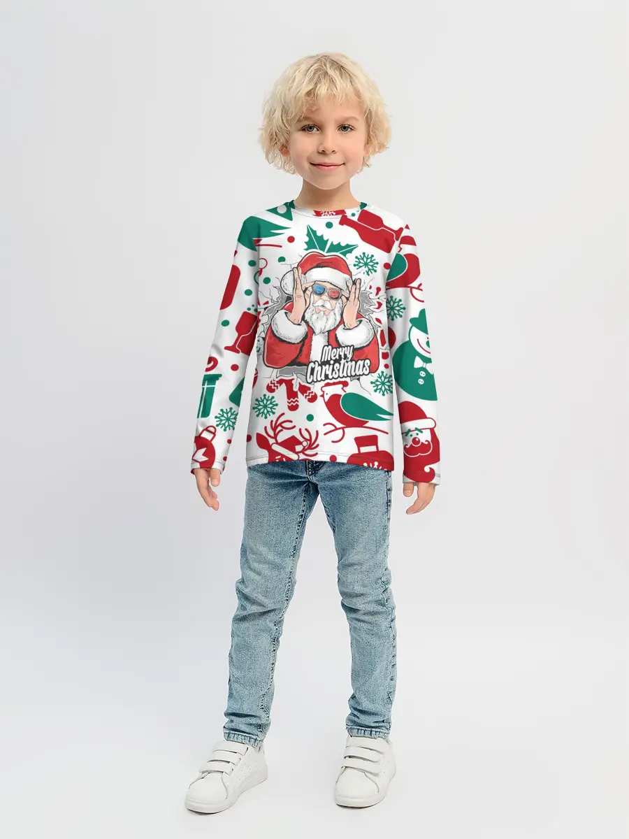 Детский лонгслив / Merry Christmas3D