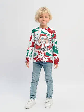 Детский лонгслив / Merry Christmas3D