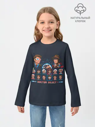 Детский лонгслив / Доктор Кто 8 бит