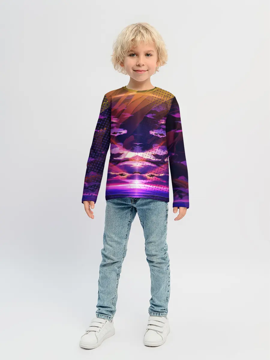 Детский лонгслив / Закат. Облака