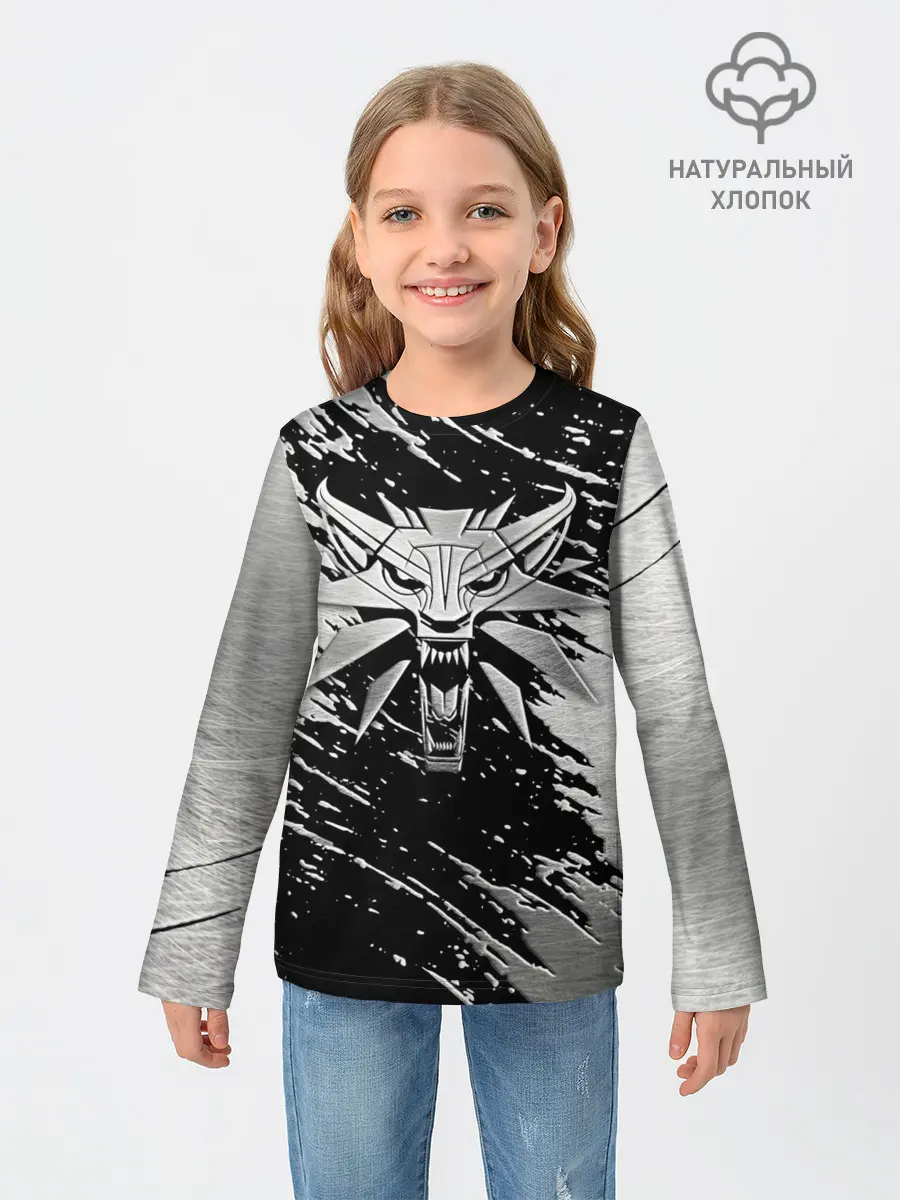 Детский лонгслив / THE WITCHER LOGO STEEL