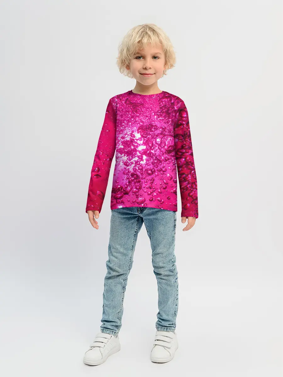 Детский лонгслив / Розовые Пузырьки