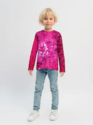 Детский лонгслив / Розовые Пузырьки