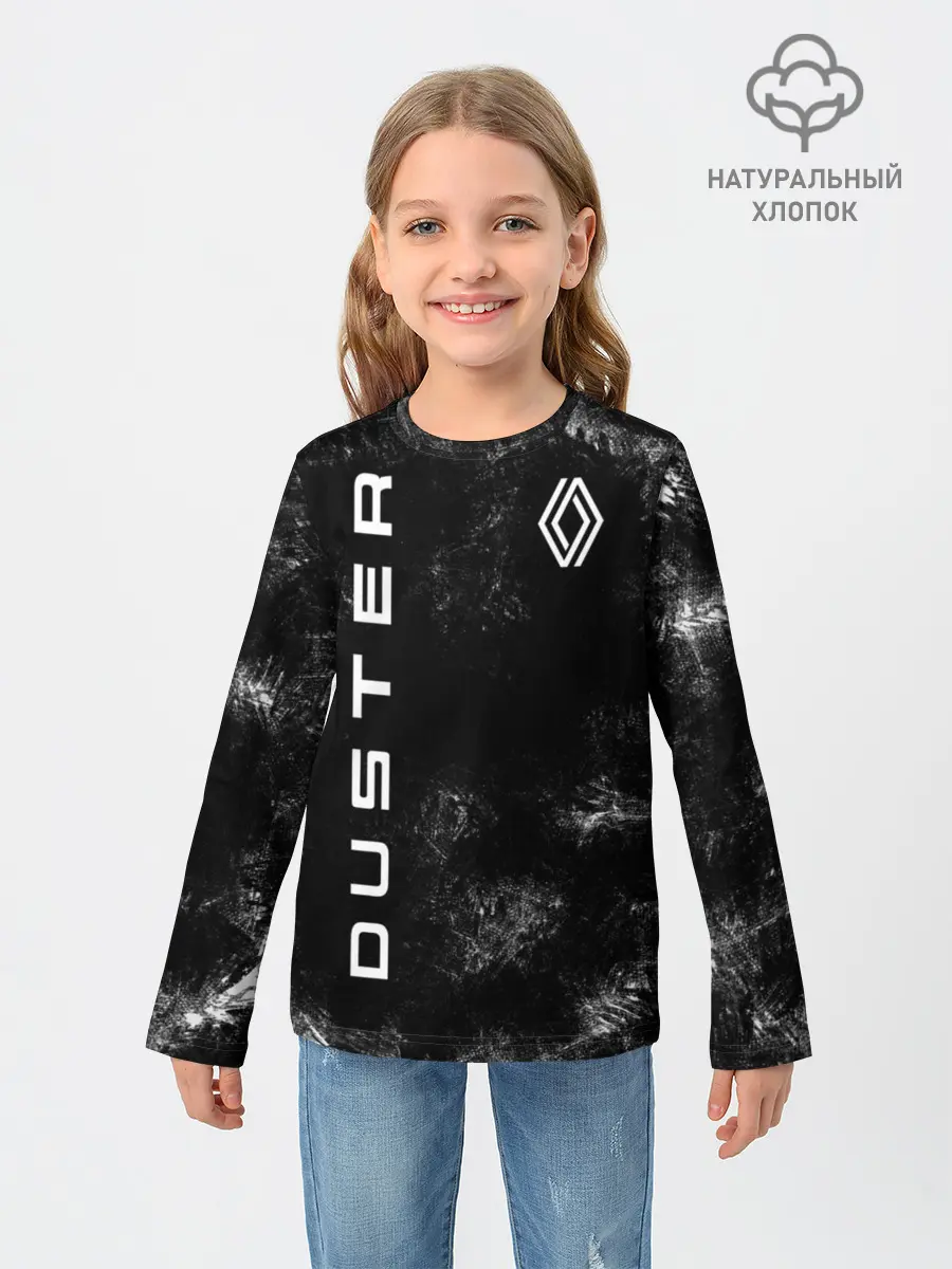 Детский лонгслив / Renault Duster | черный уголь