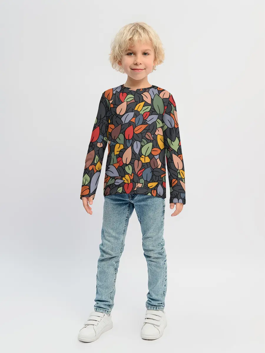 Детский лонгслив / Рисованная Осень