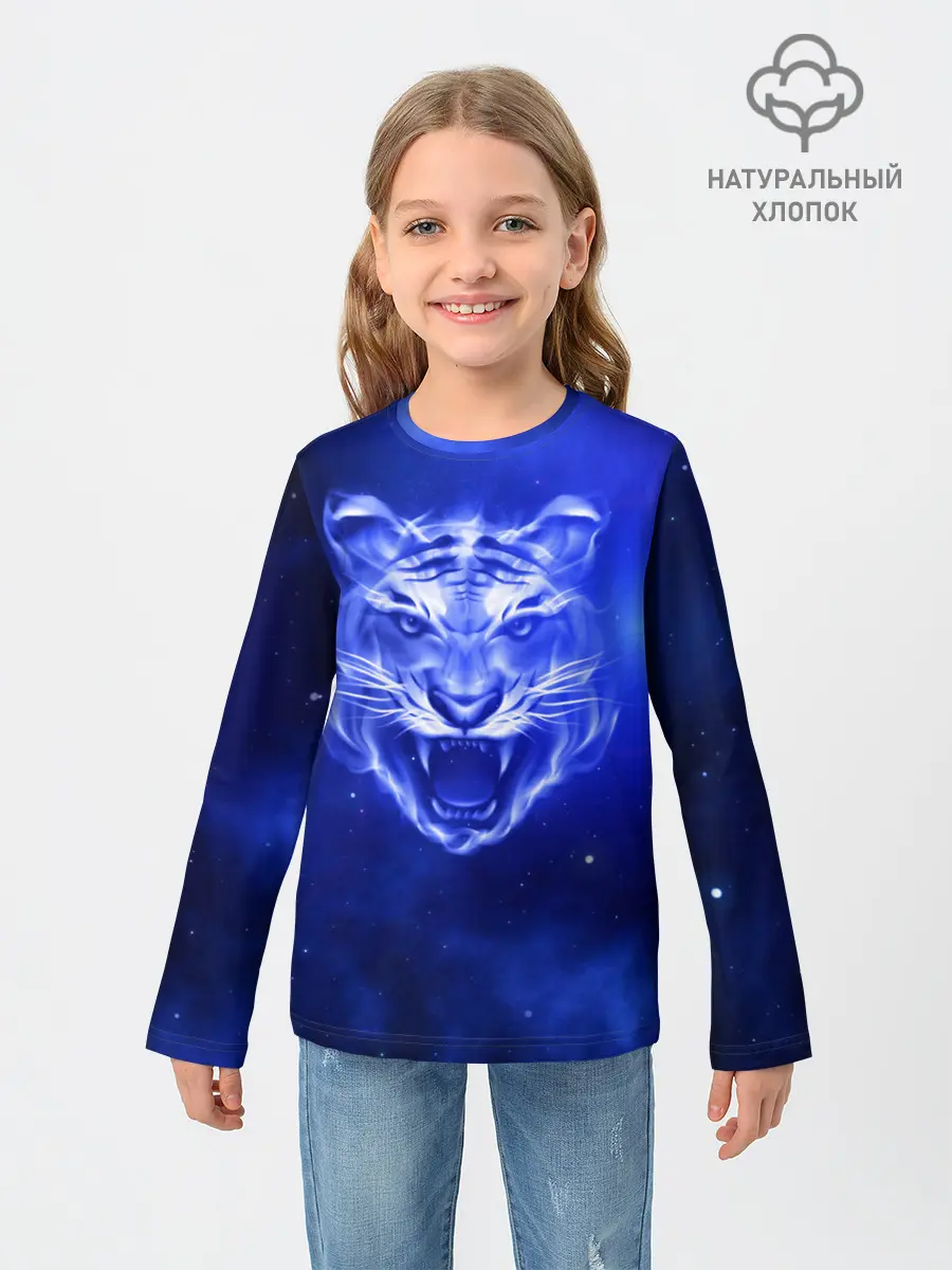 Детский лонгслив / Космический тигр