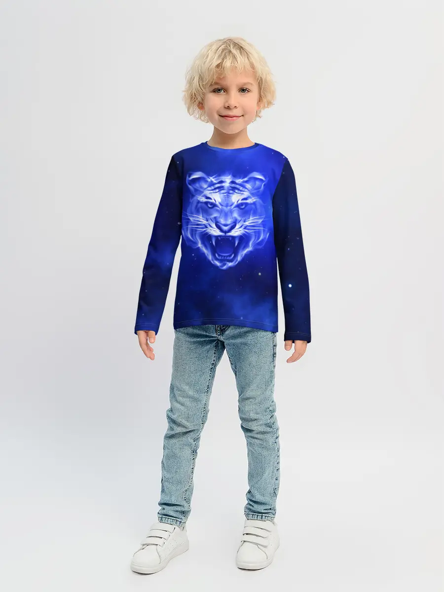 Детский лонгслив / Космический тигр